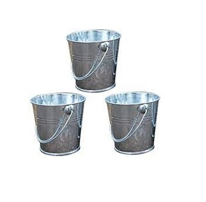 Jardinera de cubo galvanizada con mango Acabado de revestimiento de zinc Calidad superior para decoración de jardín - Product Image 2