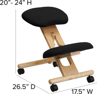 Chaise à genoux en bois 2022, tabouret de genou ergonomique et Portable réglable pour la maison et le bureau, siège de Posture Mobile incliné avec roues