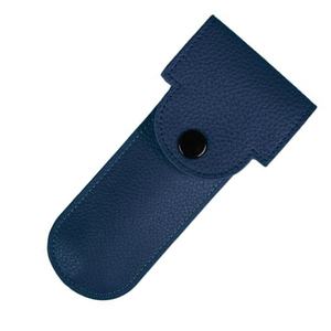 Étui de voyage en cuir bleu fait à la main pour étuis à outils de rasoir de sécurité à double tranchant - Product Image 2