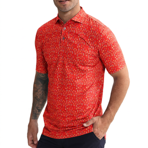Polo à manches courtes pour homme, bleu, imprimé, décontracté, tissé, respirant, design imprimé numérique - Product Image 4