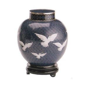 Urne de crémation en aluminium revêtu d'émail de feuille rouge, urne funérailles de qualité supérieure, cendres humaines, meilleure vente, urne artisanale - Product Image 5