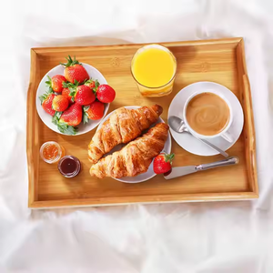 Plateau en bois cuisine salon nourriture fruits transport plateau fabricant direct en bois par croissant artisanat - Product Image 2