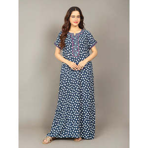 Evolove Women's Liva Viscose <b>Maxi</b> Nighty with Pocket Super Soft and Comfortable Woven Fabric Breathable Spandex ODM Nightwear - Product Image 4