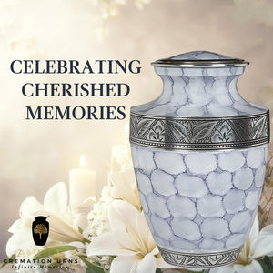 Urna Funeraria Ecológica Blanca Plateada, Duradera, para Adultos, Capacidad de 220 Pulgadas Cúbicas, Bolsa de Terciopelo, Estilo Americano/Europeo Premium - Product Image 6