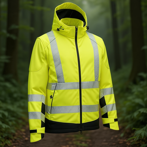Veste de sécurité réfléchissante haute visibilité jaune/noir taille M Softshell ELKA RAINWEAR - Product Image 3