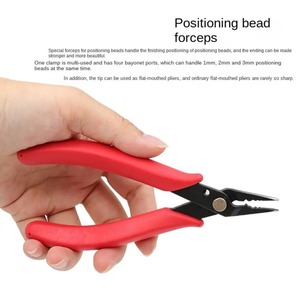 Pince à sertir pour bijoux en acier à haute teneur en carbone, pince à sertir rouge en caoutchouc, outil de fabrication artisanale, pince à bec américain - Product Image 4