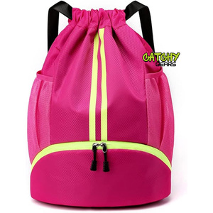 Sac de sport en nylon personnalisé Cinch String Matériau Oxford avec logo imprimé pour le sport - Product Image 4