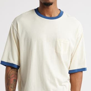 Camisetas de Lujo con Logotipo Personalizado, Impresión de Alta Densidad, Camisetas de Moda con Contraste de Marca, Servicio DDP Gratuito - Product Image 1