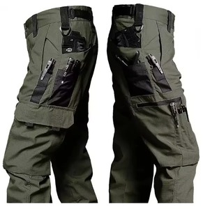 Pantalon cargo en toile respirant et écologique pour homme, pantalon de travail multi-poches, 100% coton, taille élastique, vêtements d'hiver - Product Image 3