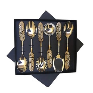 Vente à Chaud Cuillère de Serveur de Salade en Acier Inoxydable Ensemble de 6 Pièces Nouvelle Arrivée Ensemble de Serveur de Salade de la Meilleure Qualité - Product Image 5