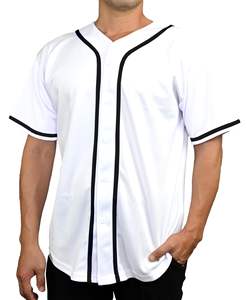 Maillot de baseball personnalisé 100% polyester chemises unies de baseball haut de baseball blanc maillot de baseball pas cher de sublimation pour hommes - Product Image 1