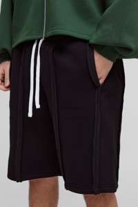 Vente en gros 100% coton short de jogging pour hommes personnalisé logo imprimé bouffant 3D couleur unie lourde avec poches latérales jogger pour hommes - Product Image 6