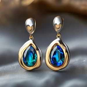 Designer Popular Brand 925 Sterling Silver Wedding Long Dangle Gemstone <b>Statement</b> 2025 <b>Jewelry</b> - Product Image 2