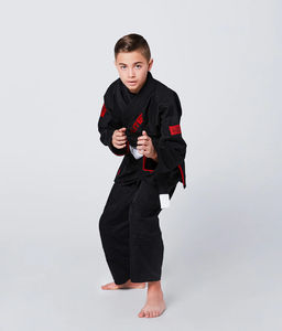 Prix usine enfants karaté Bjj Gis dans personnaliser Logo brésilien noir Jiu Jitsu 100% coton perle armure tissu en 450 GSM 2024 - Product Image 3
