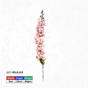 ดอกเดลฟีเนียมสีชมพูประดิษฐ์แบบมีใบ  AFF-Stick-6.5 - Product Image 1