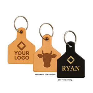 Etiqueta de oreja de cuero con logotipo de marca personalizado para llavero de etiqueta de oreja de vaca de ganado - Product Image 1
