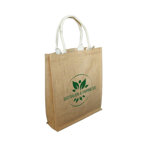 2025 Usine En Gros Personnalisé Imprimé Réutilisable Jute & Toile De Jute Cadeau Sacs Petit Coton Toile Sac À Provisions - Product Image 1