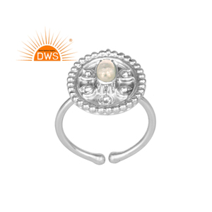 Meilleure qualité en argent Sterling fin naturel arc-en-ciel lune pierre gemme bague réglable bijoux personnalisés pour les femmes cadeau pour elle - Product Image 1