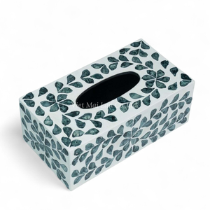 Caja de Pañuelos Hecha a Mano con Madreperla, Incrustaciones de Concha Natural, Decoración Ecológica para el Hogar - Product Image 2