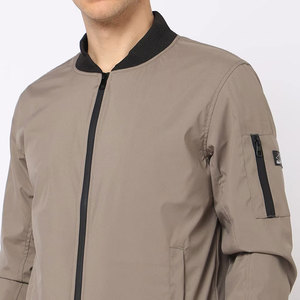 Venta directa de fábrica, chaqueta Bomber impermeable con cuello levantado, logotipo personalizado, chaqueta Bomber de gran tamaño de tela de poliéster 100% para hombre - Product Image 6
