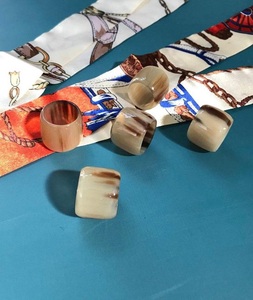 แหวนผ้าพันคอเขาควายสีดำทรงวงรีสำหรับงานแต่งงานและของขวัญตามโอกาส - Product Image 4