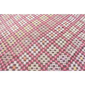 Tapis turc vintage 5,5x9,4 pieds, tapis en laine rouge à motifs floraux Kilim - Product Image 5
