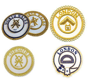 Venta caliente Masonic Regalia Insignias Bordado hecho a medida Lingotes de oro Delantal Insignias - Product Image 4