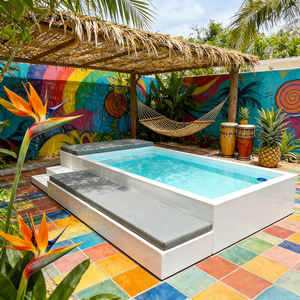 Couverture de piscine d'hiver en fibre de verre, équipement de piscine, chaise longue de piscine, mosaïque de carrelage de piscine, piscine pour chien, piscine au-dessus du sol, blanc - Product Image 2