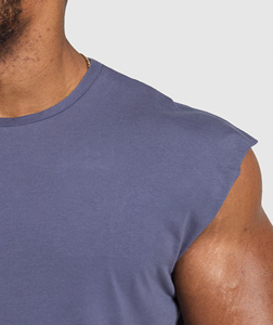 Camiseta sin mangas de punto de poliéster de secado rápido para hombres con logotipo personalizado Camisetas sin mangas de diseño suelto de verano Chaleco deportivo - Product Image 6