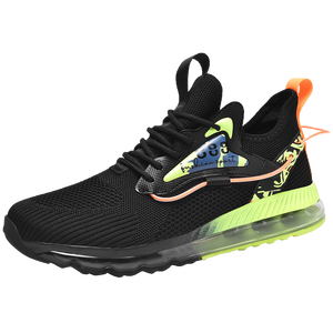 Chaussures de sport décontractées respirantes pour hommes, grandes tailles, noir/bleu, avec amorti, logo personnalisé OEM - Product Image 3