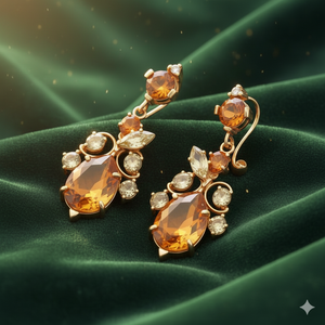 Yellow Onyx 8mm Round 15*23mm CZ <b>Earrings</b> for Women 925 Sterling Silver 18K <b>Gold</b> Plated <b>Dangle</b> Gemstone Jewelry Gift - Product Image 4