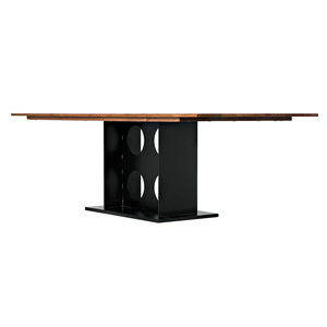 Industrial & Contemporary Combination Handcrafted Solid Mango Wooden Top Kitchen Restaurant <b>Dining</b> <b>Table</b> In Black & Brown finish - Product Image 5