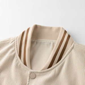 Veste personnalisée à boutons à manches longues épaisses de haute qualité pour hommes 100% veste en coton veste universitaire à rayures pour hommes - Product Image 3