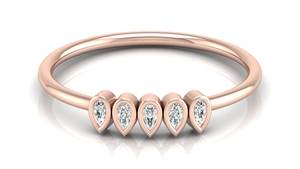 Bague de fiançailles et de mariage en or blanc massif 14 carats, style vintage, avec diamant taille poire cultivé en laboratoire, alliance éternité, bijoux de mode - Product Image 5