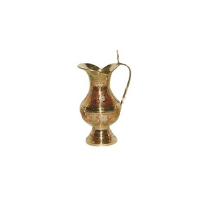 Aaftaba de latón de alta calidad con hermoso grabado, pintura dorada y roja, decoración del hogar terminada Aaftaba - Product Image 3