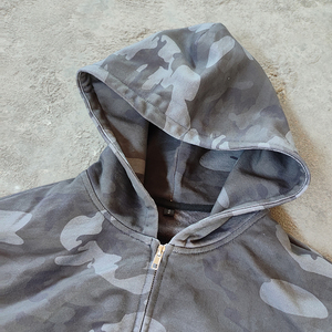 ผู้ผลิตเสื้อผ้าคุณภาพสูง 100% เสื้อฮู้ดดี้ผู้ชายแบบมีซิป ลายพรางสำหรับล่าสัตว์ สวมใส่ได้ทั้งในและนอกสถานที่ ทรงครอป น้ำหนักมาก แบบสองด้าน - Product Image 2