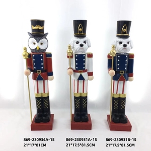 Sculpture de Noël Festive de <span class=keywords><strong>Casse</strong></span>-Noisette Soldat Grand Chien Rouge Vintage en Polyrésine de 81 cm - Product Image 4