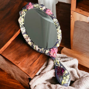 Resin Hand <b>Mirror</b> with Smooth Glossy Finish Perfect for Daily Use Makeup or Decorative Purposes Adding Stylish touch - Product Image 1