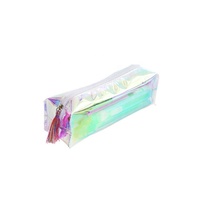 Vente en gros de papeterie promotionnelle personnalisée Trousse à crayons transparente et étanche en PVC Sac laser en plastique