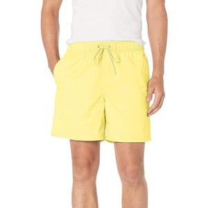 <b>yellow</b> color Custom high quality streetwear cotton <b>men</b> <b>shorts</b> Custom high quality 5 inch inseam cotton french terry <b>men</b> <b>shorts</b> - Product Image 1