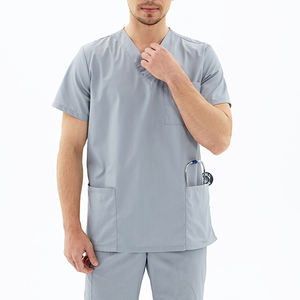 Por encargo OEM hombres médicos Scrubs Tops de alta calidad de algodón poliéster Spandex Material de secado rápido uniformes de hospital - Product Image 4