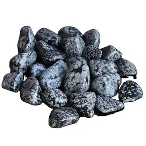 Best quality Snowflake Obsidian Tumbled Stone Healing Crystal Stone Crystal Gravel Tumbled Stones For Gifts Black and white