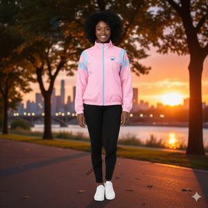 แจ็ค แอนด์ จิล ออฟ อเมริกา เสื้อแจ็คเก็ตกันลมแบบลำลอง เสื้อกันลมสำหรับกิจกรรมกลางแจ้ง เสื้อแจ็คเก็ตแบบมีซับในป้องกันลม เสื้อแจ็คเก็ตปักลายสำหรับผู้หญิง - Product Image 5