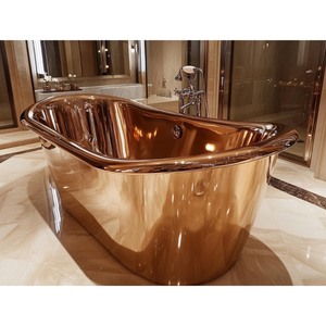 Bañera de cobre hecha a mano personalizada, bañera de Estilo Vintage para baños de lujo, regalos de inauguración de la casa - Product Image 2