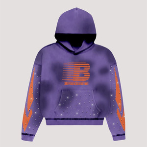 Vente en gros de sweats à capuche délavés vintage avec logo personnalisé de haute qualité en vrac éponge française surdimensionnée 100% coton - Product Image 4