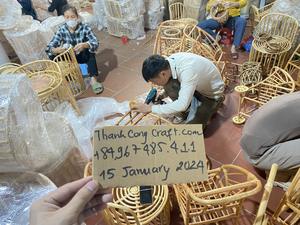 เก้าอี้หวายสำหรับเด็กวัยหัดเดินเป็นมิตรต่อสิ่งแวดล้อมแบบเวียดนามเฟอร์นิเจอร์สำหรับเด็กเหมาะสำหรับให้เป็นของขวัญและจัดแต่งห้อง - Product Image 5