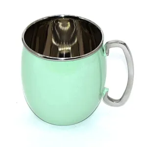 Premium Moscow Mule Mug en acier inoxydable avec finition verte Parfait pour le thé, le lait, la bière et le café - Product Image 1