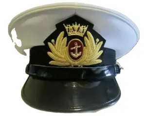 Cappello bianco britannico Royal UK con distintivo ricamato tutte le taglie personalizzate di alta qualità con visiera a punta