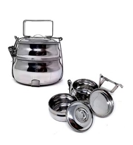 Boîte à lunch en acier inoxydable à 2 compartiments à prix abordable, boîte à lunch indienne, boîte à lunch bento, porte-aliments 9x2, caractéristiques - Product Image 1