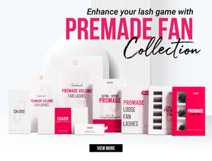 Charmlash promade Lash FANS โปรโมตแฟนๆชาวเกาหลี PBT ไฟเบอร์โปรเมดแบบหลวมสีดำเทปกาวแบบกำหนดเองความหนาหลากหลาย - Product Image 6